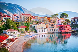 Assos, Greece. Idyllic Kefalonia picturesque village, Greek Islands