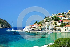 Assos, Kefalonia, Greece - Beach and Marina View