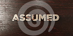 Assumed - grungy wooden headline on Maple - 3D rendered royalty free stock image