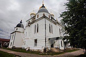 Assumption Cathedral of the early 16th century in the city of Dmitrov, Russia. Orthodox church in the Dmitrov Kremlin