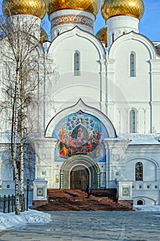 Assumption Cathedral facade in Yaroslavl, Russia
