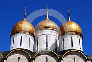 Assumption Cathedral golden domes, Moscow Kremlin