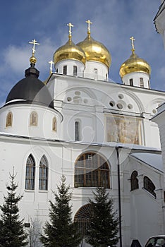Assumption cathedral. Kremlin in Dmitrov, ancient town in Moscow region.