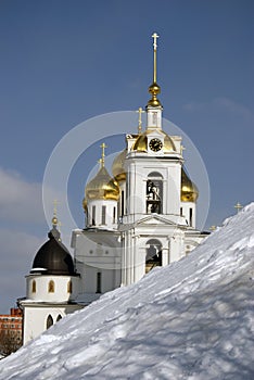 Assumption cathedral. Kremlin in Dmitrov, ancient town in Moscow region.