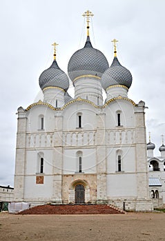 Assumption Cathedral in Rostov Kremlin, Rostov, one of oldest town and tourist center of Golden Ring, Yaroslavl region