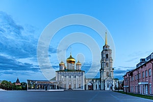 Assumption Cathedral of the Tula Kremlin at night in summer