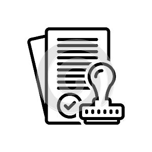 Black line icon for Assumptions, approve and allow