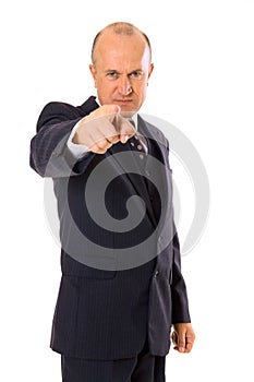 Assured businessman pointing at you