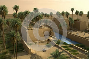 Assyrian civilization architecture. Generate Ai