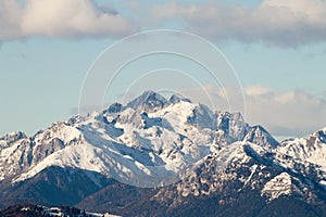 Asta peak view. High mountain in italian alps photo