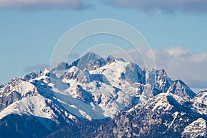 Asta peak view. High mountain in italian alps photo