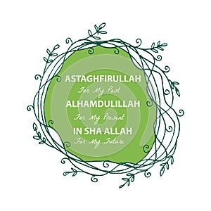 Astaghfirullah for the Past, Alhamdulillah for the present, In Sha Allah for the future.