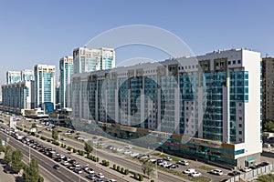 Astana, Kazakhstan, August 2 2018: Modern residential and business buildings