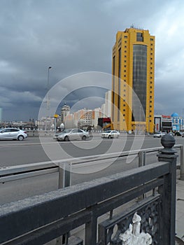 Different modern buildings in Astana