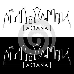 Astana skyline. Linear style.