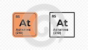 Astatine, chemical element of the periodic table vector
