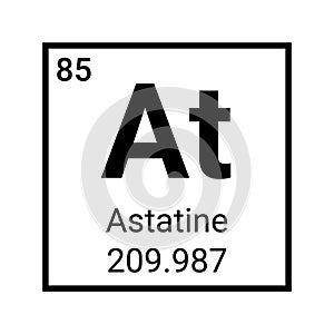 Astatine periodic table element icon. Chemical mendeleev table astatine icon