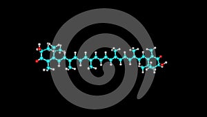 Astaxanthin molecule rotating video on black