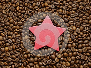 Asterisk on a coffee beans background.