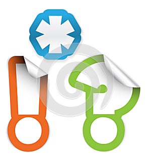 Asterisk, exclamation mark and question mark