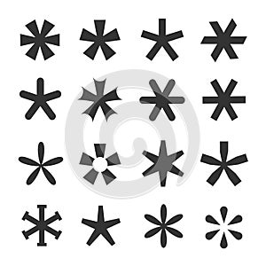 Asterisk icon set