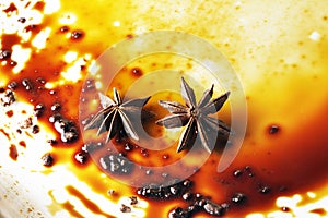 Asterisks anise on a plate