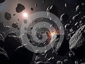 Asteroid Collision in Space: A Dramatic Celestial Event