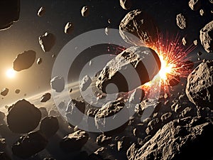 Asteroid Collision in Space: A Dramatic Celestial Event