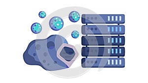 Asteroid Data Analysis, Space Science, vector design Generative AI