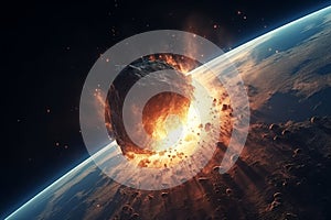Asteroid earth collision. Generate Ai