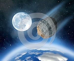 Asteroid falling on Earth