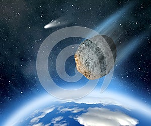 Asteroid falling on Earth