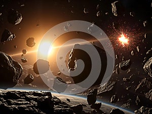 Asteroid Field Collision: A Dramatic Space Event
