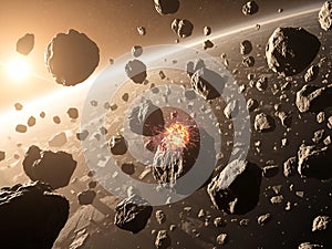 Asteroid Field Collision: A Dramatic Space Event