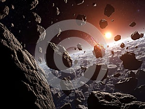 Asteroid Field Collision: A Dramatic Space Rock Encounter