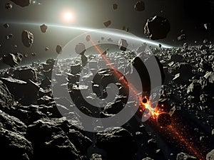 Asteroid Field Collision: A Dramatic Space Rock Impact