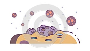 Asteroid Field - Space Exploration Cosmic Elements, vector design Generative AI