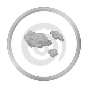 Asteroid icon in monochrome style isolated on white background. Space symbol stock vector illustration.