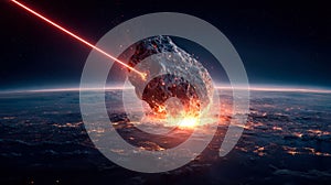 Asteroid Impact with Earth Causing a Catastrophic Explosion from Space