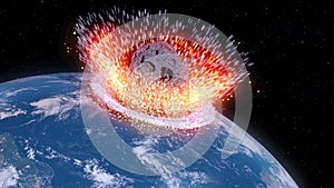 an asteroid impacts earth