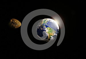 Asteroid infront of earth