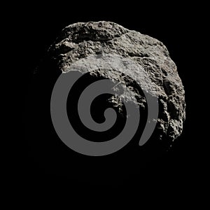 Asteroid isolated on black background