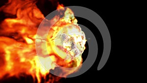 Asteroid Meteor Entering Atmosphere alpha matte Space Fire Burn Universe 3D Renderings Animations