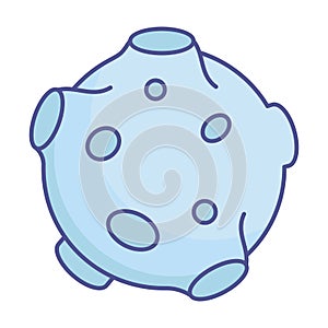 Asteroid outline with color fill inside vector icon which can easily modify or edit photo