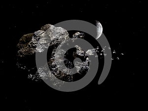 Asteroid in space