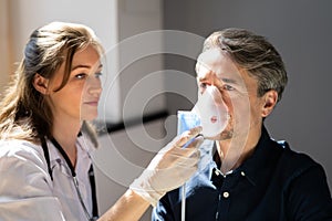 Asthma COPD Breath Nebulizer And Mask Given By Doctor