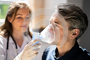 Asthma COPD Breath Nebulizer And Mask Given By Doctor