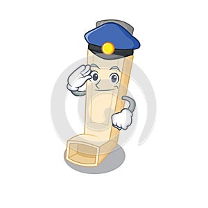 Asthma inhaler Cartoon mascot performed as a Police officer