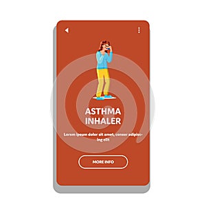 Asthma Inhaler Medicine Using Woman Patient Vector