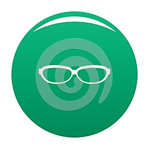 Astigmatic spectacles icon vector green